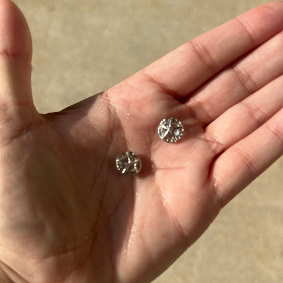 Aquamarine & Diamond Earrings - Picture 2 of 3